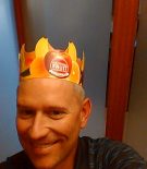 Fruit Guys customer wearing fruit crown