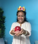 Fruit Guys customers wearing fruit crown