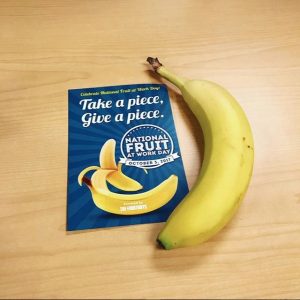 Banana with flyer