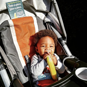 Toddler with banana